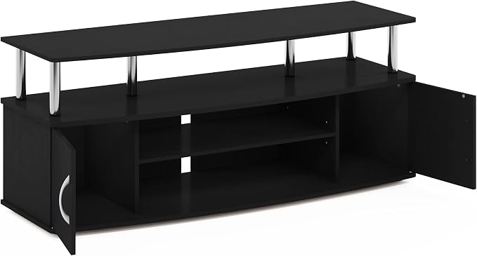 Furinno JAYA Large Entertainment Stand for TV Up to 55 Inch, Americano/Chrome