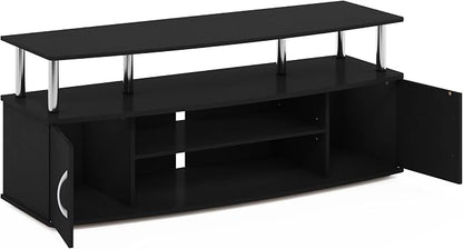 Furinno JAYA Large Entertainment Stand for TV Up to 55 Inch, Americano/Chrome