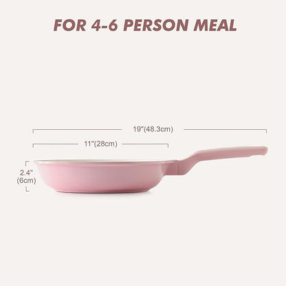 SENSARTE Nonstick Ceramic Frying Pan 11-Inch, Healthy Non Toxic Skillet, Induction Compatible Omelet Pan with Heat Resistant Handle, PFAS-Free