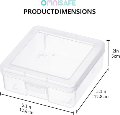 OMNISAFE 12 Pack Small Plastic Hobby Art Craft Organizer, Clear Plastic Storage Containers with Latching Lid, for Pencil Box, Lego, Crayon