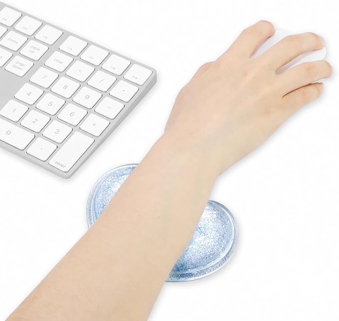 Soft Mouse Wrist Rest Pad Comfortable Cool Silicone Gel Ergonomic Cushion Small-Sized Hand Pain Relief Support Pad with Gel-Filled for Laptop Computer Office & Home (Bright Blue)