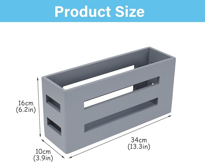Magazine File Holder, Standing Wooden Magazine Rack, Desk Folder Organizer for Office & Bathroom-Gray