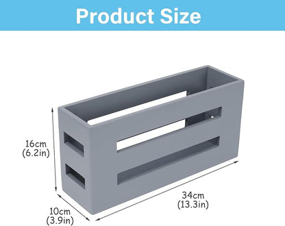 Magazine File Holder, Standing Wooden Magazine Rack, Desk Folder Organizer for Office & Bathroom-Gray
