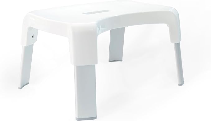Better Living Products Smart Multi-Purpose Bathroom/Shower Stool, White with Aluminum Legs
