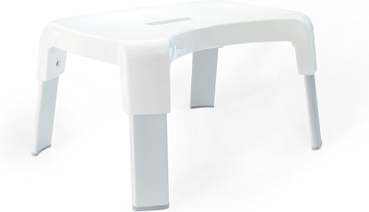 Better Living Products Smart Multi-Purpose Bathroom/Shower Stool, White with Aluminum Legs