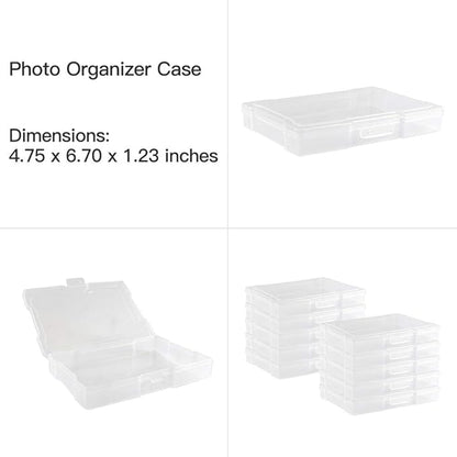novelinks Photo Case 4" x 6" Photo Storage Box, 10 Inner Picture Storage Containers & Photo Organizer Cases, Portable Photo Craft Keeper for Photos, Crafts, Cards (Sky Blue, 2Pack)