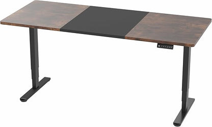 VIVO Electric 71 x 30 in Dual Motor Rustic Sit Stand Desk, Memory Height Adjustment, 2B Series, Black and Vintage Brown Top, Black Frame, DESK-KIT-2B7BN