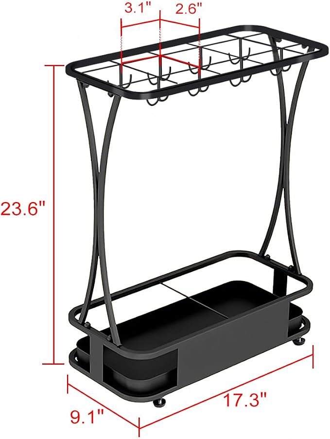 GeLive Umbrella Holder Entryway Umbrella Display Stand Rack Umbrella Container Cane Rack Walking Stick Stand Golf Club Organizer Metal Home Office Patio Decor Indoor Outdoor Stored 31 Umbrellas