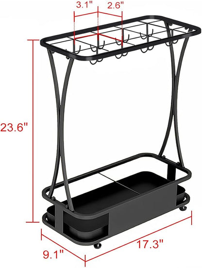 GeLive Umbrella Holder Entryway Umbrella Display Stand Rack Umbrella Container Cane Rack Walking Stick Stand Golf Club Organizer Metal Home Office Patio Decor Indoor Outdoor Stored 31 Umbrellas