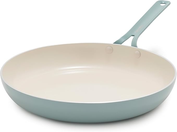 GreenPan Nova 12” Nonstick Frying Pan Skillet, PFAS-Free Ceramic Cookware, Durable Fast Heating, Induction Ready, Omelet & Eggs, Oven Safe to 600F, Dishwasher Safe, Coastline Blue