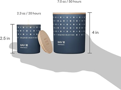 Skandinavisk HAV 'Sea' Scented Candle. Fragrance Notes: Salt Spray and Sea Kelp, Hawthorn and Beach Rose. 7.0 oz.