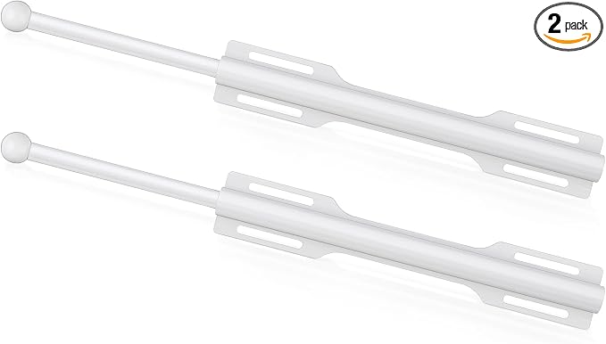 12" Valet Rod for Closet Pull Out (2 Pack, White)