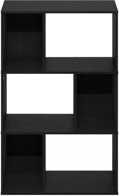 Furinno DALY Book Shelf, 6-Cube Bookshelf, Cube Storage Organizer Bookcase with Irregular Compartments, 11.7 x 23.6 x 36.8, for Living Room, Bedroom, Home Office, Espresso