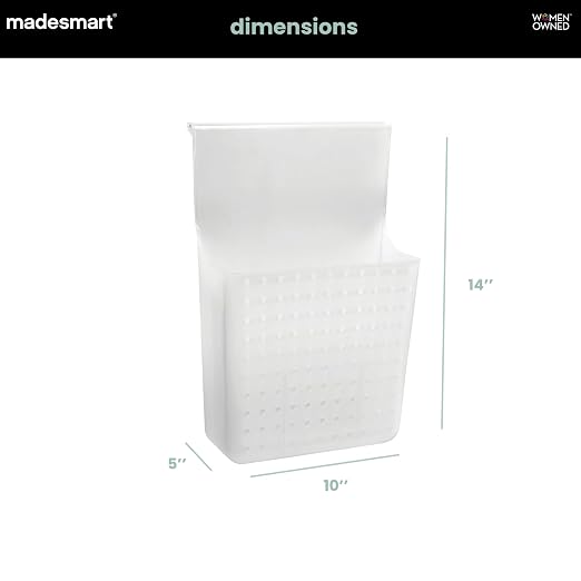 madesmart Over-Door Organizer, Storage for Aluminum Foil, Parchment Paper & Kitchen Wraps, Dual Divided Bins with Soft-Grip Over-Door Hook, White