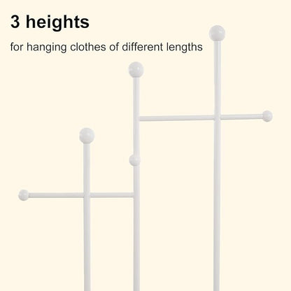Freestanding Coat Rack with Marble Base Heavy Duty Clothes Rack Metal Coat Tree Stand Hat Rack for Corner Bedroom Entryway Living Room Hotel 19.69 x 11.02 x 68.9 Inches (White)