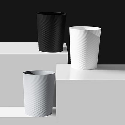 UUJOLY Plastic Small Trash Can Wastebasket, Garbage Container Basket for Bathrooms, Laundry Room, Kitchens, Offices, Kids Rooms, Dorms, (Black, 1.8 Gallon/2 Pack)