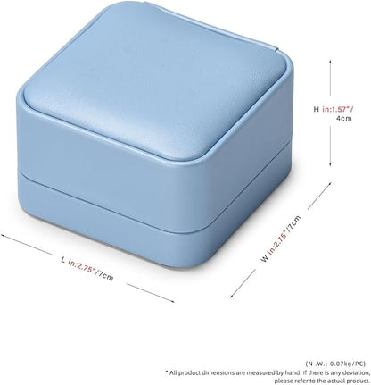 Leather Earring Gift Box Jewelry Gift Boxes Earrings Case Showcase Display for Birthday, Wedding, Mother's Day, Valentine's Day Gifts(Blue)