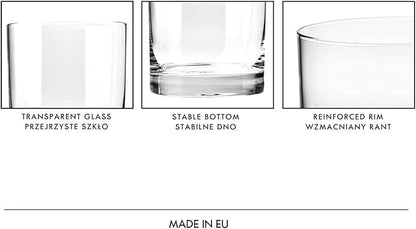Krosno Whisky Sour Tumbler Glasses Old Fashioned Bourbon Cognac Brandy | Set of 6 | 10.1 oz | Blended Collection | Perfect for cocktails, drinks, water, juice, scotch, irish liquor, whisky