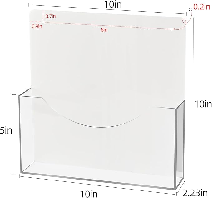 PecMuikee Wall File Organizer, Vertical Acrylic Mail Magazine Holder Wall Mount, 4 Colors of Screw Caps Included Hanging File Organizer for School, Office, Hospital, 2 Pcs