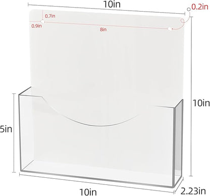 PecMuikee Wall File Organizer, Vertical Acrylic Mail Magazine Holder Wall Mount, 4 Colors of Screw Caps Included Hanging File Organizer for School, Office, Hospital, 2 Pcs