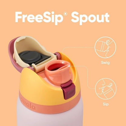 Owala FreeSip Insulated Stainless Steel Water Bottle with Straw for Sports and Travel, BPA-Free, 32 Ounce, Candy Store