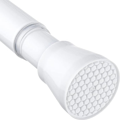 Tension Curtain Rod 30 to 64 Inch White Curtain Rod Adjustable Expandable Spring Tension Curtain Rod No Drilling 7/8" Spring Loaded Curtain Rods for Windows Bedroom Closet Doorway Door