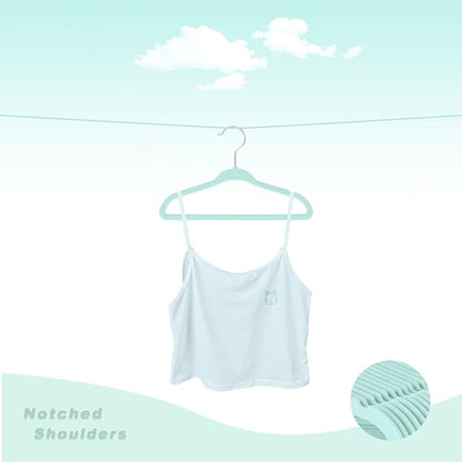 BAGAIL 50 Pack Kids Velvet Hangers 11 Inches Children's Clothes Hangers Non-Slip Baby Hangers for Infant/Toddler (Mint)