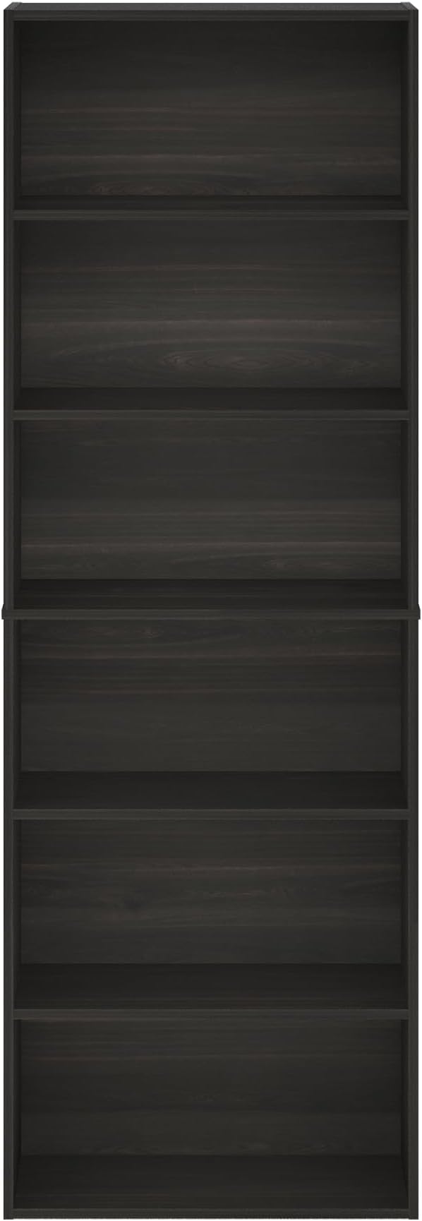 Furinno Jaya Simply Home Free Standing 6-Tier Open Storage Bookcase, Espresso