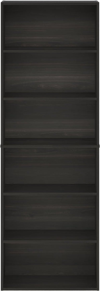 Furinno Jaya Simply Home Free Standing 6-Tier Open Storage Bookcase, Espresso