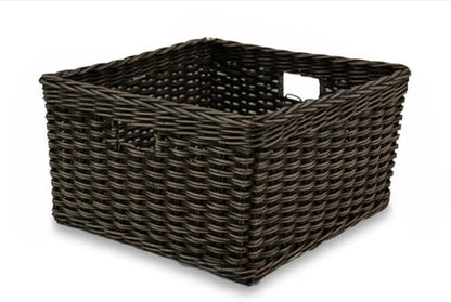The Basket Lady Square Deep Wicker Storage Basket, Large, 18 in L x 18 in W x 10 in H