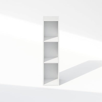 Furinno Reed 3-Tier Closet Organizers and Storage, Closet Organizer, Open Shelf Closet Storage, for Wardrobe, Bedroom, Living Room, 8-Inch Width, White