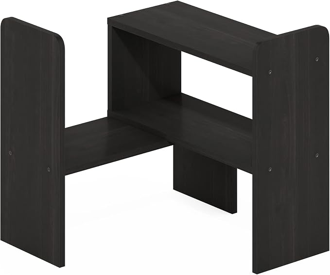Furinno Classic Desk Organizers and Accessories, Office Organization, Desk Top Book Shelf, for Office Supplies, Office Desk Accessories, Black Espresso