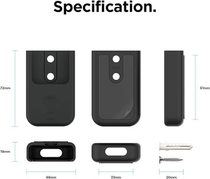elago Universal Remote Holder Mount Compatible with Apple TV Remote and All Other Remote Controls - Adhesive Tape or Screw Mounting Options, Available Wired Charging [Small] [1st Gen] [Black]