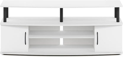 Furinno Jaya Entertainment Center Stand Unit/TV Desk for up to 55 inch, White/Black