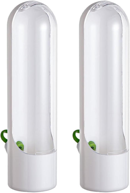 2 Pack Herb Keeper Container for Refrigerator, Clear Storage Bottle for Cilantro Parsley Mint, Fresh Produce Saver, Extends Freshness for 2-3 Weeks