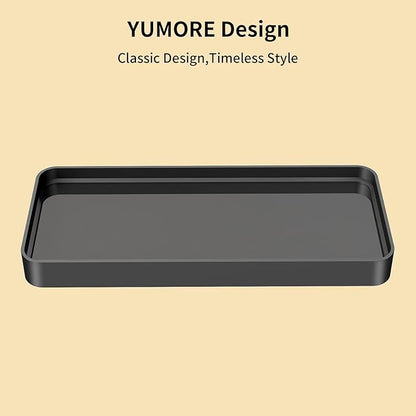 YUMORE Bathroom Organizer Countertop, Counter Organizer for Bathroom Decor, Tempered Glass Shelf for Vanity Storage, Makeup Tray for Perfume Skincare Bedroom Kitchen Corner(1 Tier- Pro)