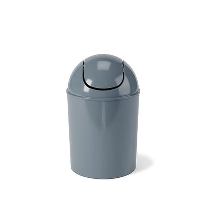 Umbra 1.25 Gallon Mini Waste Can with Removable Swing-Top Lid - Small Garbage Bin for Kitchen, Bathroom, Bedroom, Office - Compact Trash Can Fit Under Tables & Counters - Slate Blue