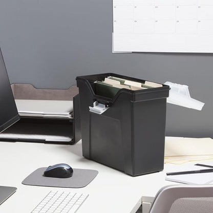 STAPLES Slim Portable File Tote, Letter Size, Black, 5/Carton