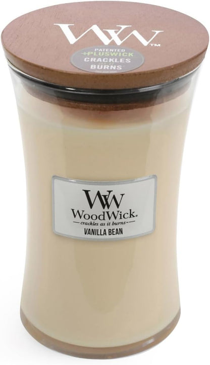 WoodWick Vanilla Bean Glass Jar Scented Candle, Large 22 oz.