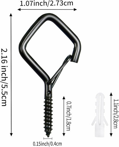 60 Pcs Black Eye Hooks Screw Heavy Duty,Ceiling Hooks for Hanging Plants,String Lights,Cup,Wind Chime,Bird Feeders. Plant Hanger Indoor&Outdoor