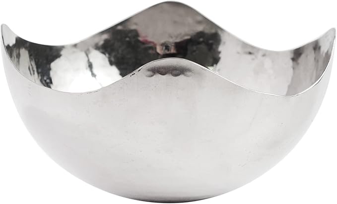Hosley 5.75 Inch Diameter Silver Finish Metal Bowl, Ideal for Potpourri, LED Candles, Weddings, Special Events, Center Pieces, Craft. Use Decor to Coordinate O3