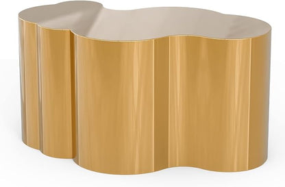 IKIFLY Modern Gold Stainless Coffee Table, Small Cloud Fashion Design Accent Table for Living Room Bedroom