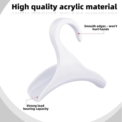 Maitys 36 Pcs Purse Hanger Hook Acrylic Bag Rack Holder for Bag Hanger Handbag Tote Hook Closet Organizer Storage Over The Closet Rod Backpacks Satchels Crossovers Tote (White)