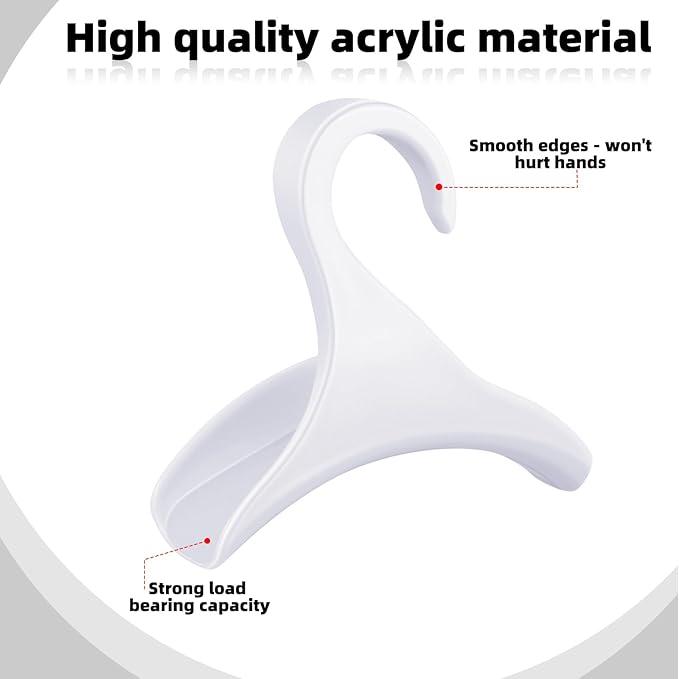 Maitys 18 Pcs Purse Hanger Hook Acrylic Bag Rack Holder for Bag Hanger Handbag Tote Hook Closet Organizer Storage Over The Closet Rod Backpacks Satchels Crossovers Tote (White)