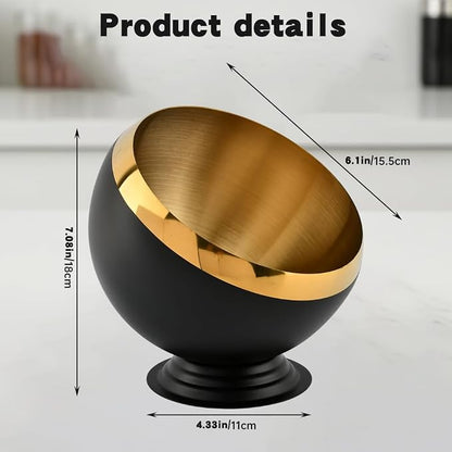 Coffee Pod Holder, Large Capacity Stainless Steel K Cups Holder Organizer Bowl Coffee Capsule Creamer Container Basket, Espresso Pods Storage for Bar Station, Counter (Black Gold)
