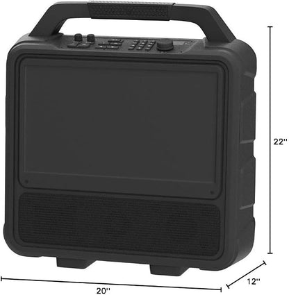 Monster Vision 2 | Portable Entertainment System with 15.6" 1080p Display & 60W Speakers | up to 25 Hours of Playtime | Dual HDMI Ports | Includes USB-C to HDMI Cable | ATSC Tuner for Portable TV use