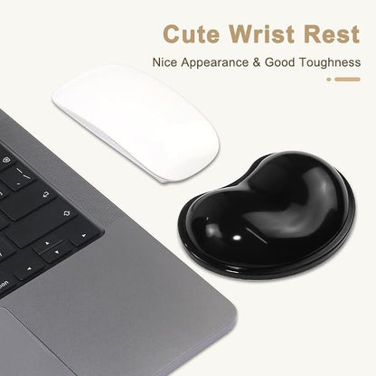 Soft Mouse Wrist Rest Pad Comfortable Cool Silicone Gel Ergonomic Cushion Small-Sized Hand Pain Relief Support Pad with Gel-Filled for Laptop Computer Office & Home (Black)