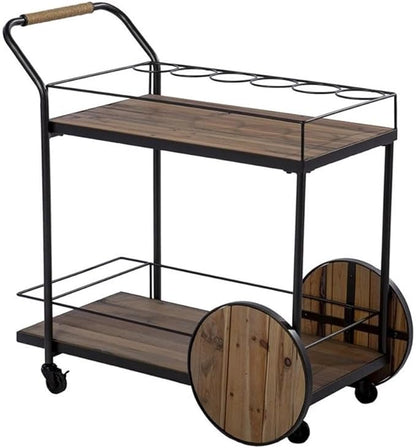 SEI Furniture Pemton Reclaimed Wood Bar Cart, Natural