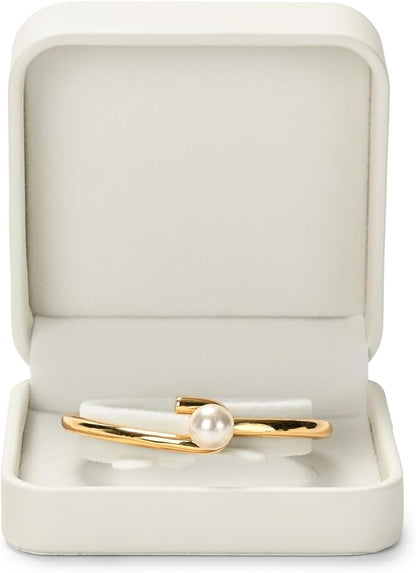 White PU Leather Jewelry Gift Box for Bracelet Small Jewelry Bangle Bracelet Gift Box