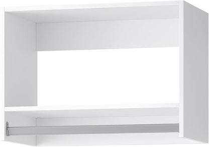 Tall Hanging Closet Unit, Modular Closet System, Wood Closet System Organizer with Storage for Walk In Closets, Clothing Rack Wardrobe Closet for Hanging Clothes, Bedroom, White, 22.5"W